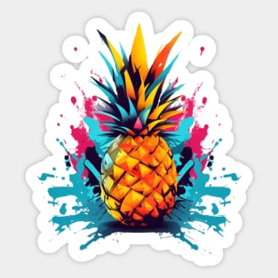 Juicy Pineapple Fruit Summer Splash Sticker